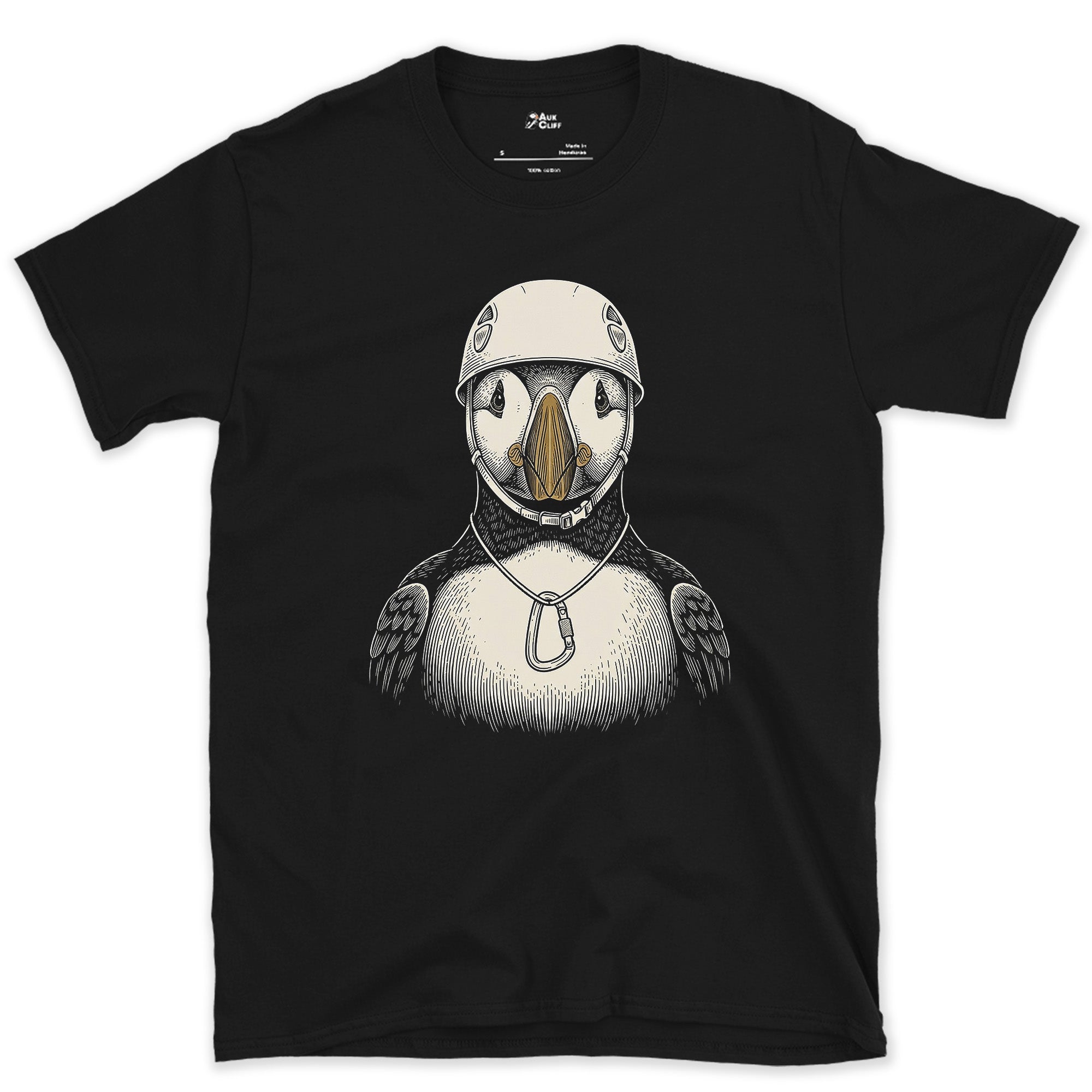 Traded the Sea Cliff for the Ridge, Puffin design on a Black Gildan Softstyle t-shirt