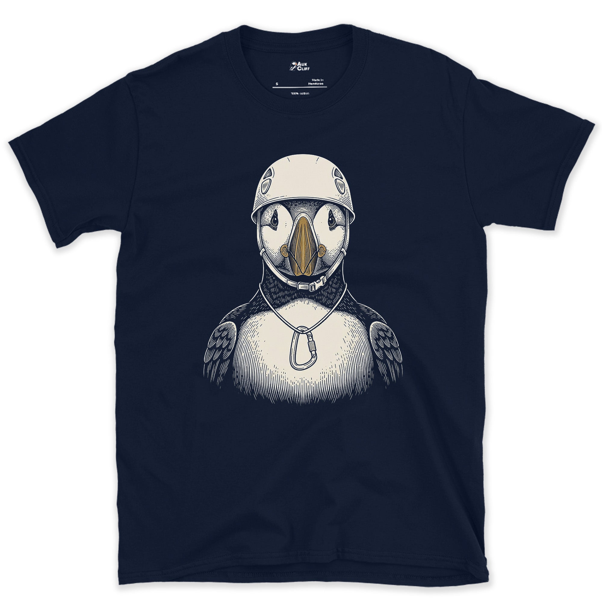 Traded the Sea Cliff for the Ridge, Puffin design on a Navy Gildan Softstyle t-shirt