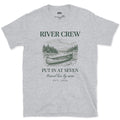 River Crew, Put In at Seven design on a Sport Grey Gildan Softstyle t-shirt