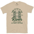 Time to Go to the River design on a Sand Gildan Softstyle t-shirt