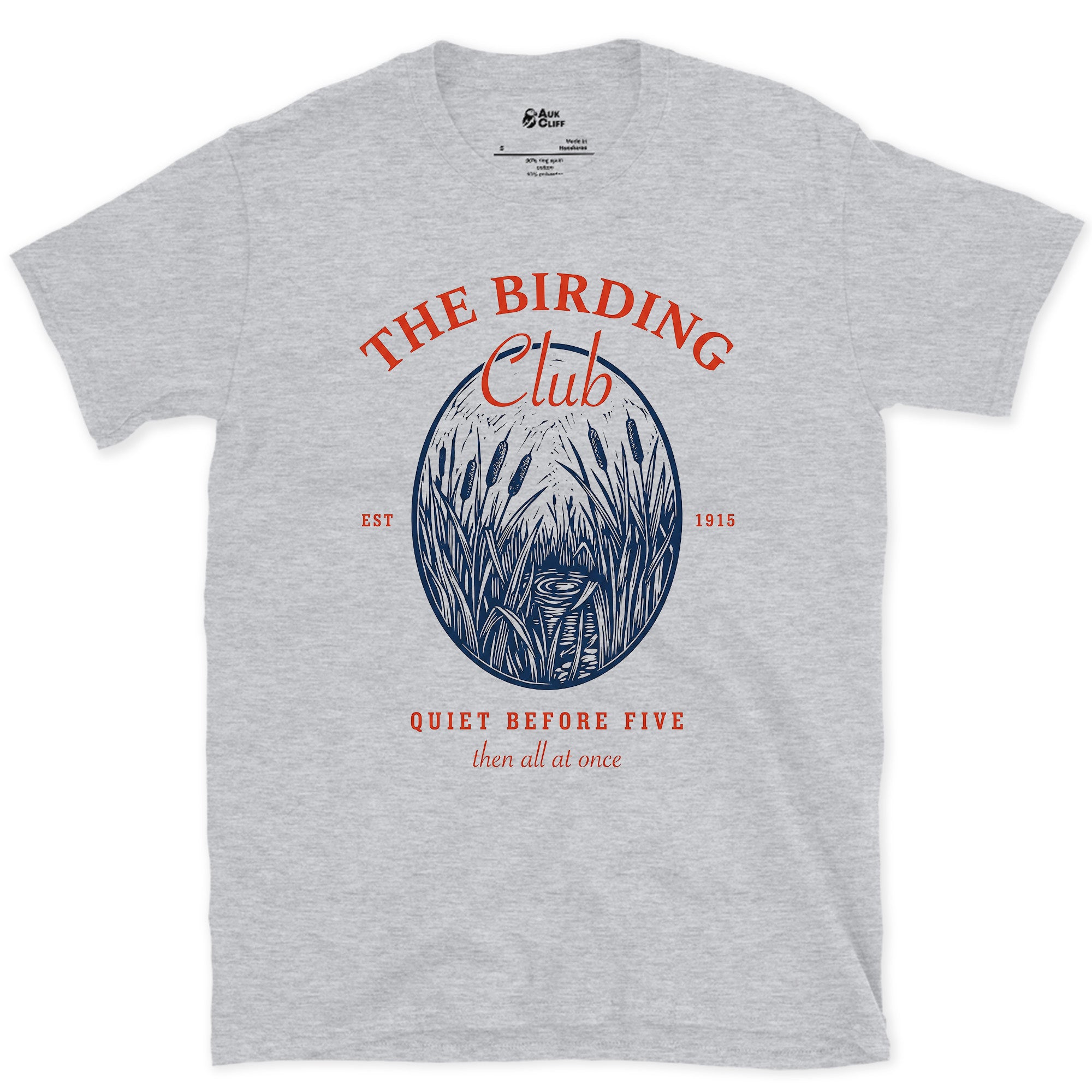 An Old Naturalist's Heron Study, Oval Vignette design on a Sport Grey Gildan Softstyle t-shirt