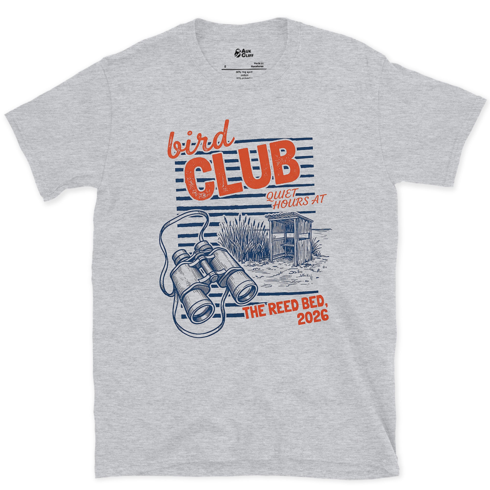 The Quiet Hours at the Reed Bed design on a Sport Grey Gildan Softstyle t-shirt