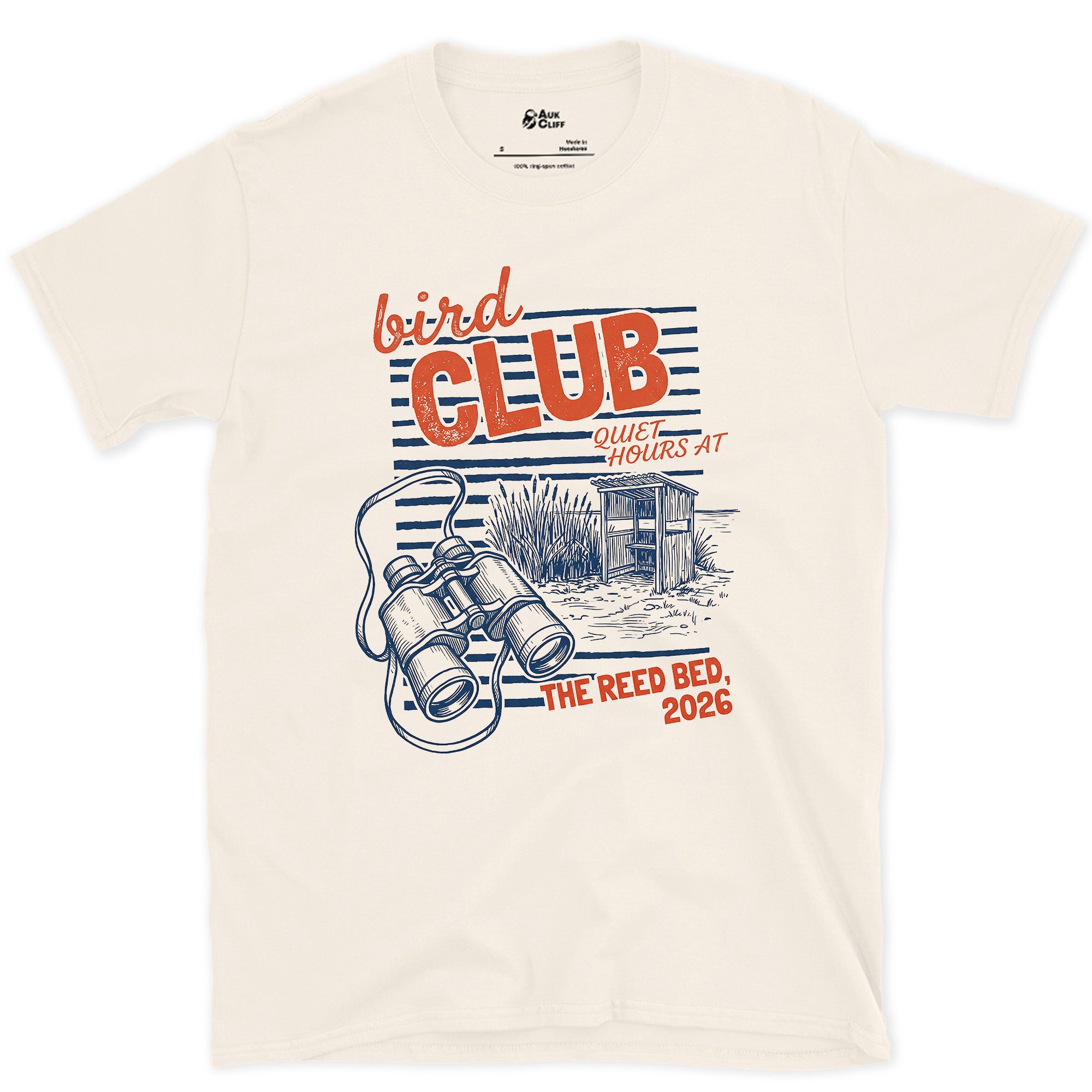 The Quiet Hours at the Reed Bed design on a Natural Gildan Softstyle t-shirt