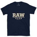 Raw Photo Club, Uncompressed and Proud design on a Navy Gildan Softstyle t-shirt