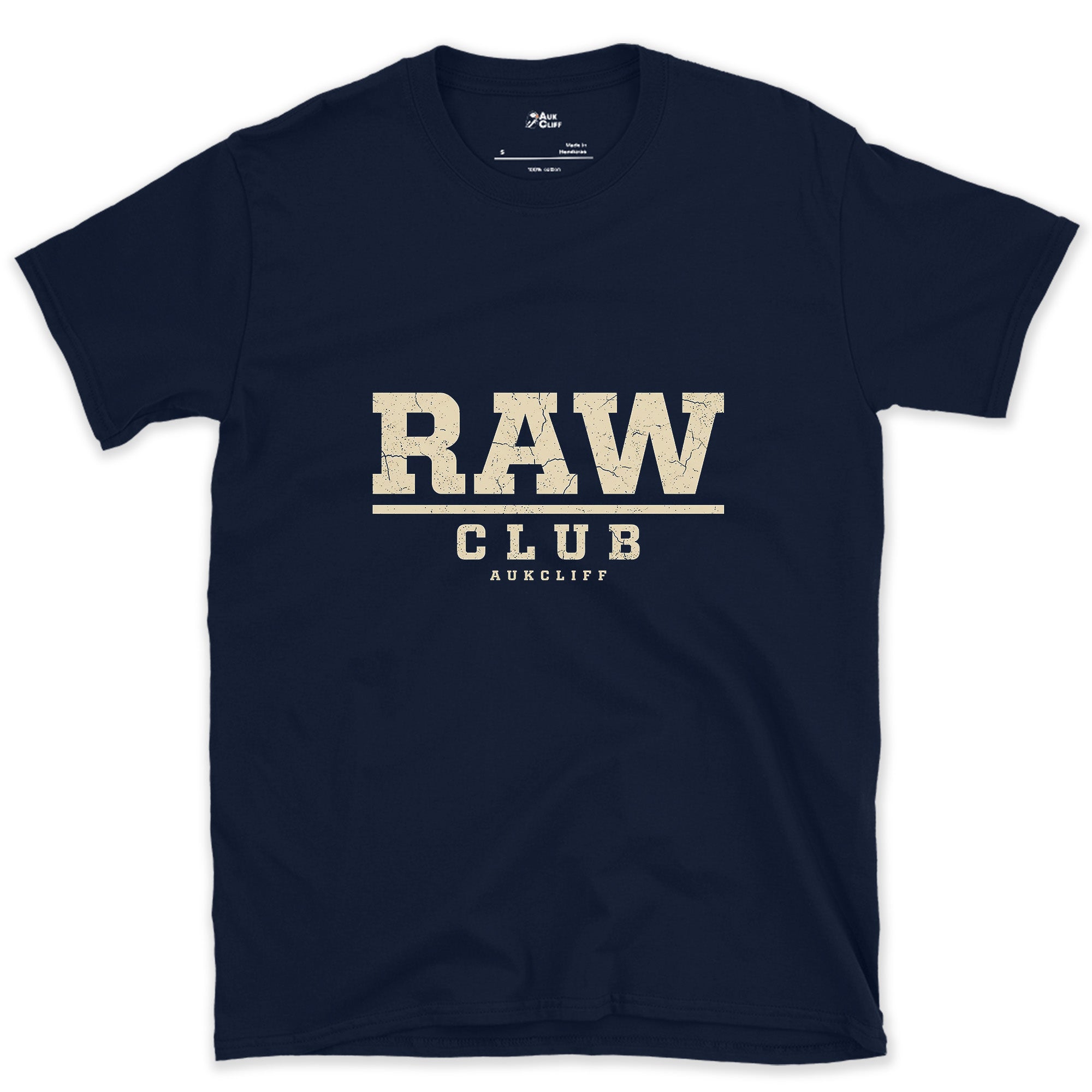 Raw Photo Club, Uncompressed and Proud design on a Navy Gildan Softstyle t-shirt