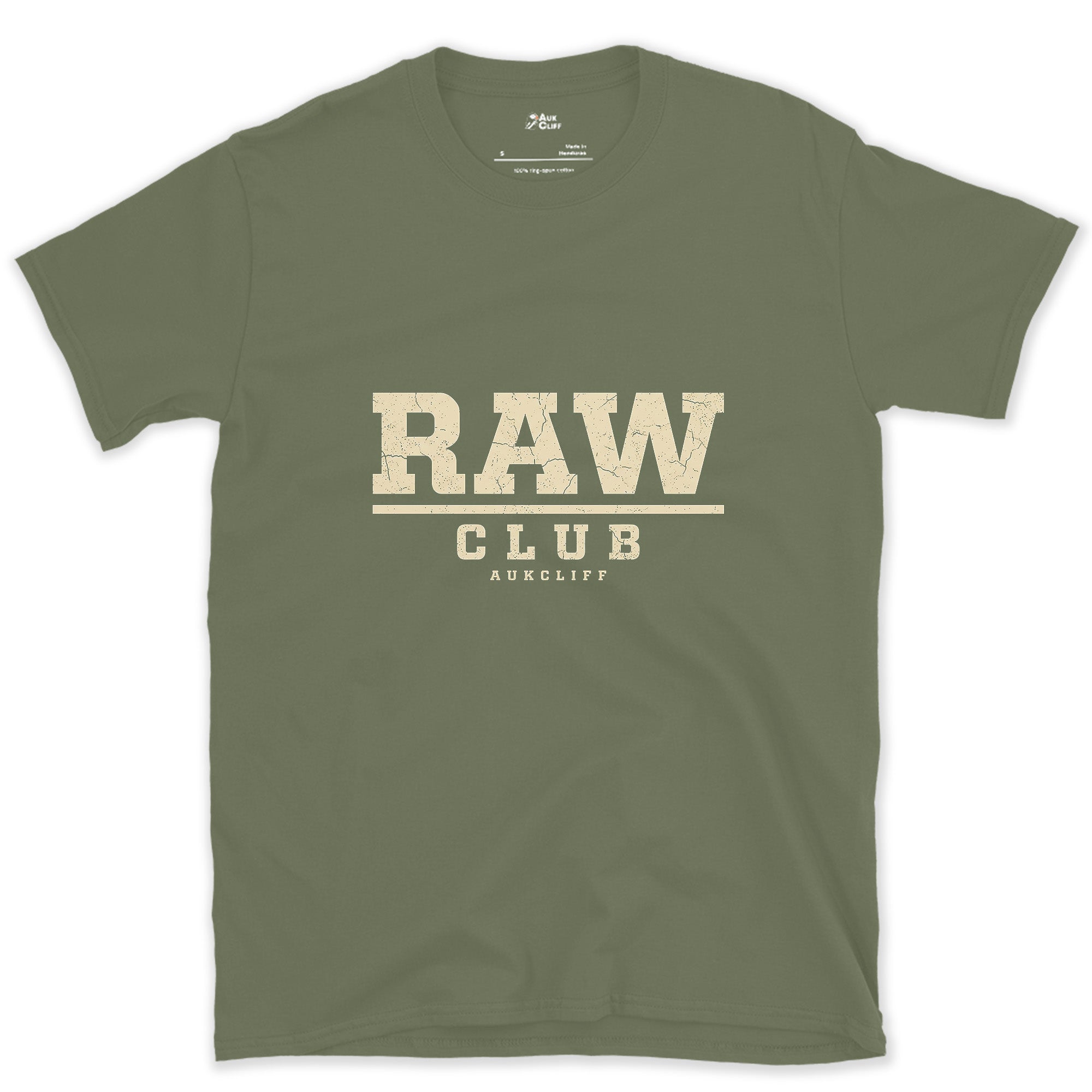 Raw Photo Club, Uncompressed and Proud design on a Military Green Gildan Softstyle t-shirt