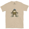 Rain Shell, Toad Hiker design on a Sand Gildan Softstyle t-shirt