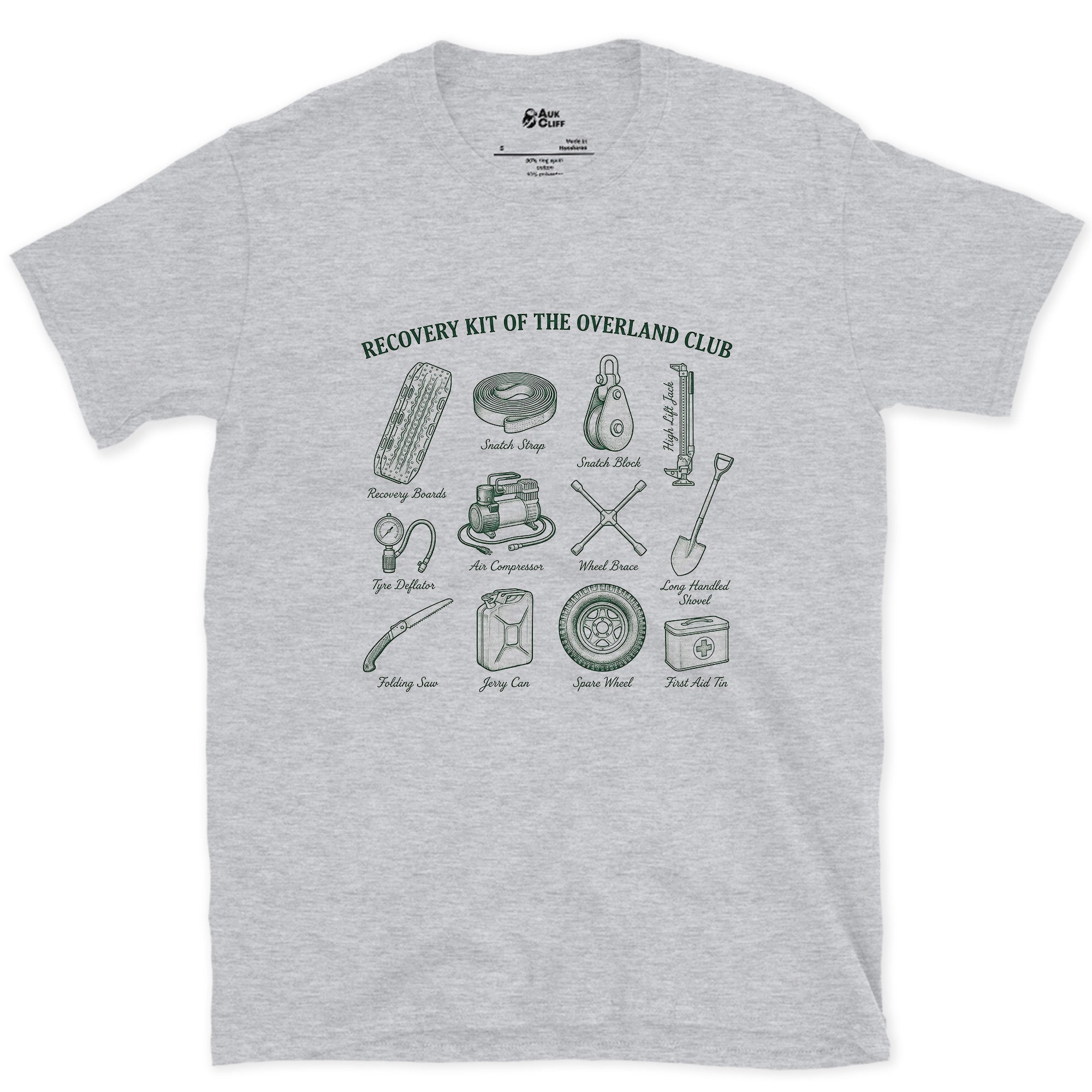 Twelve Overland Recovery Tools for the Day You Get Stuck design on a Sport Grey Gildan Softstyle t-shirt