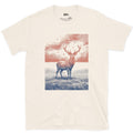 Deer Antlers Against the Last Light design on a Natural Gildan Softstyle t-shirt