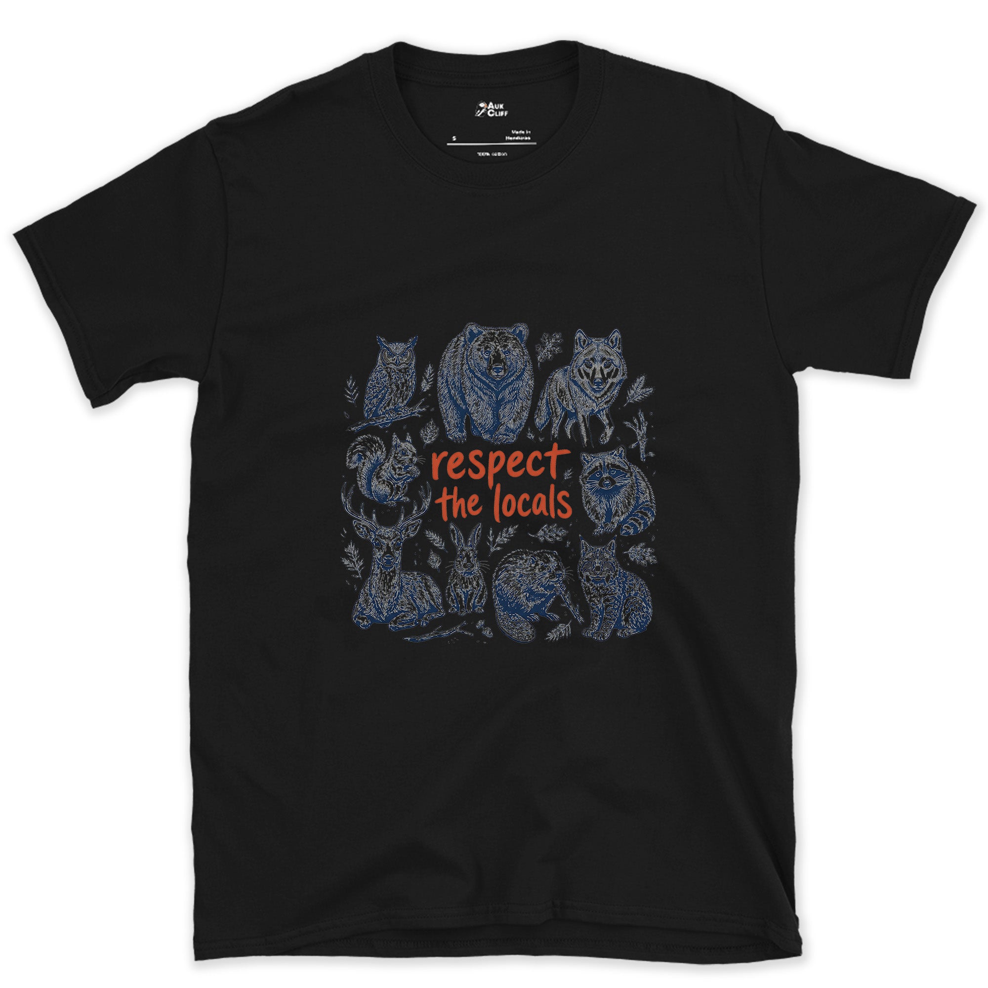 Respect the Wild Ones, Six Field Portraits design on a Black Gildan Softstyle t-shirt