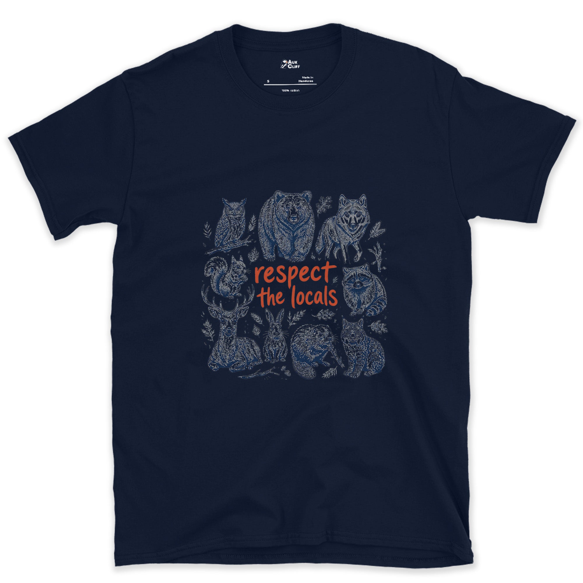 Respect the Wild Ones, Six Field Portraits design on a Navy Gildan Softstyle t-shirt