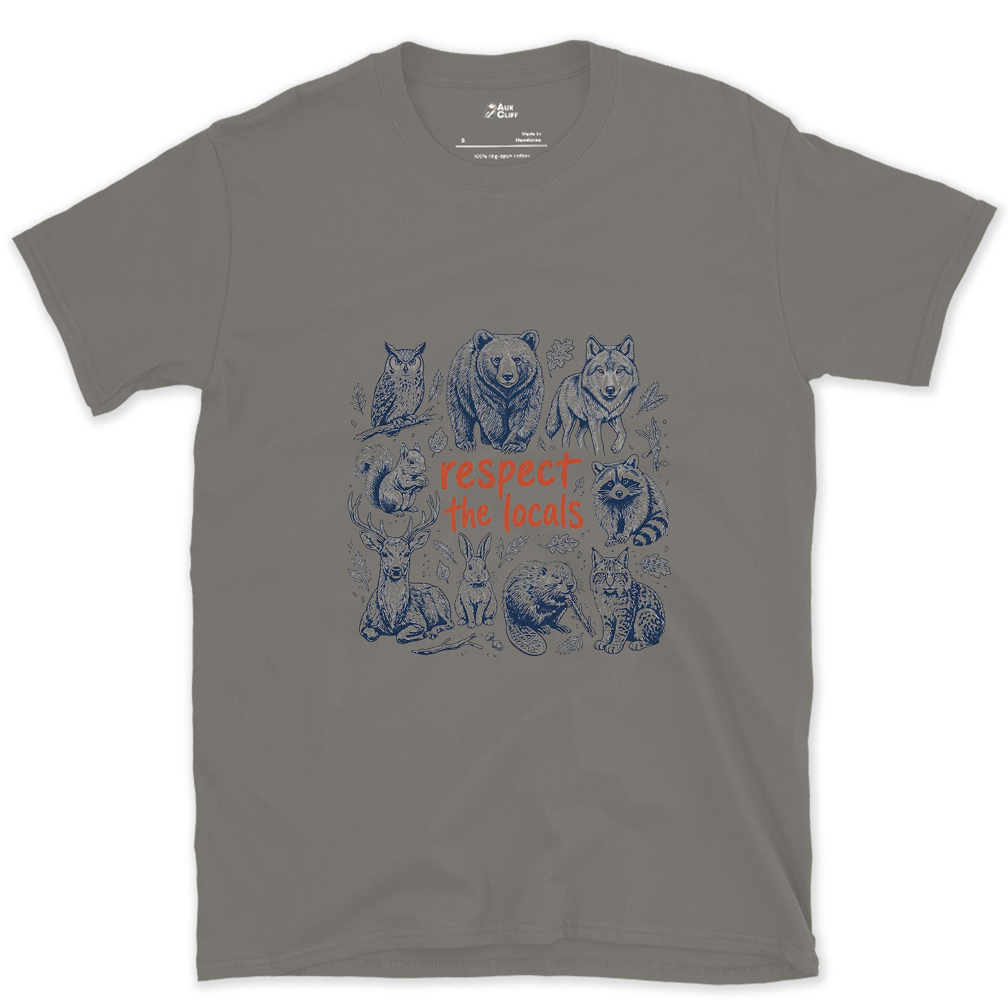 Respect the Wild Ones, Six Field Portraits design on a Charcoal Gildan Softstyle t-shirt