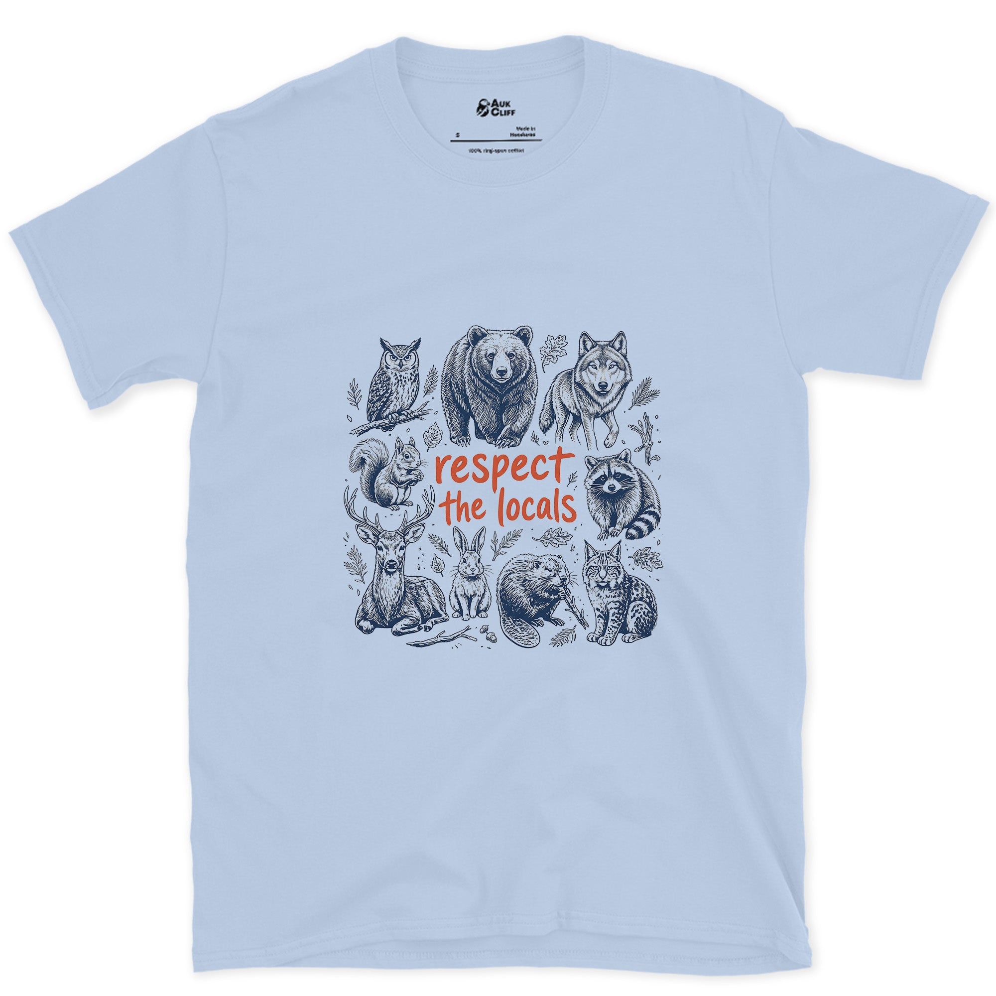 Respect the Wild Ones, Six Field Portraits design on a Light Blue Gildan Softstyle t-shirt