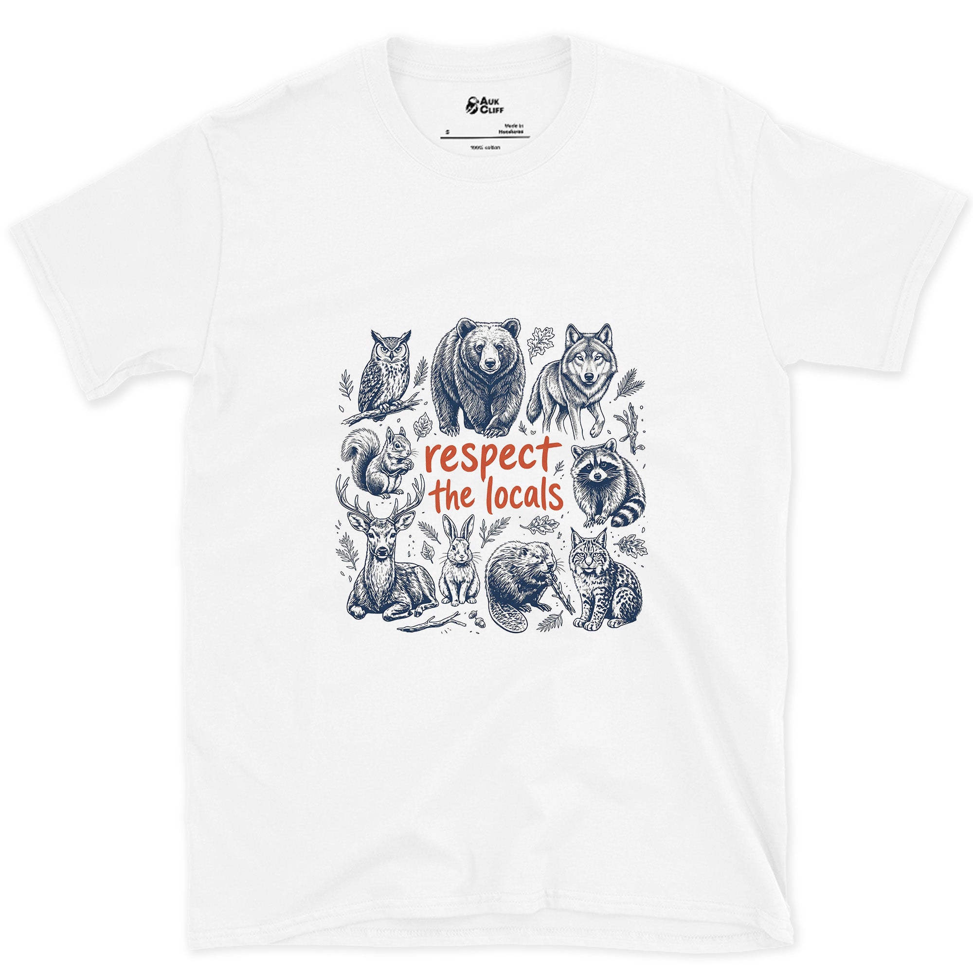 Respect the Wild Ones, Six Field Portraits design on a White Gildan Softstyle t-shirt