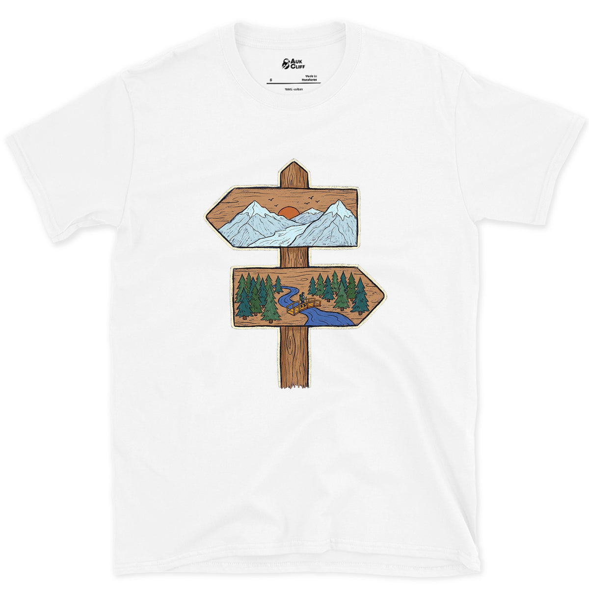 Ridge One Way, Valley the Other design on a White Gildan Softstyle t-shirt