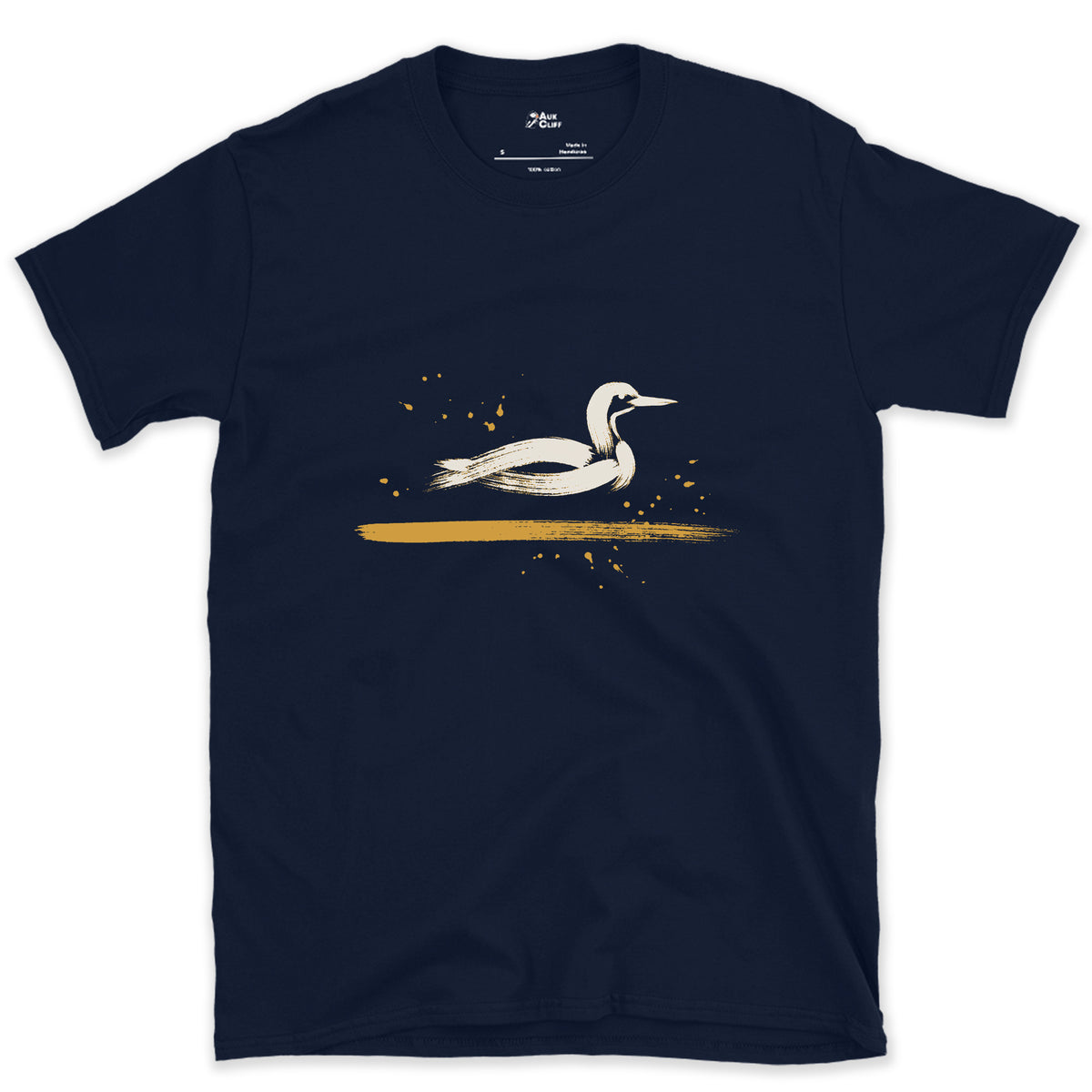 Riding Low, Head Up design on a Navy Gildan Softstyle t-shirt