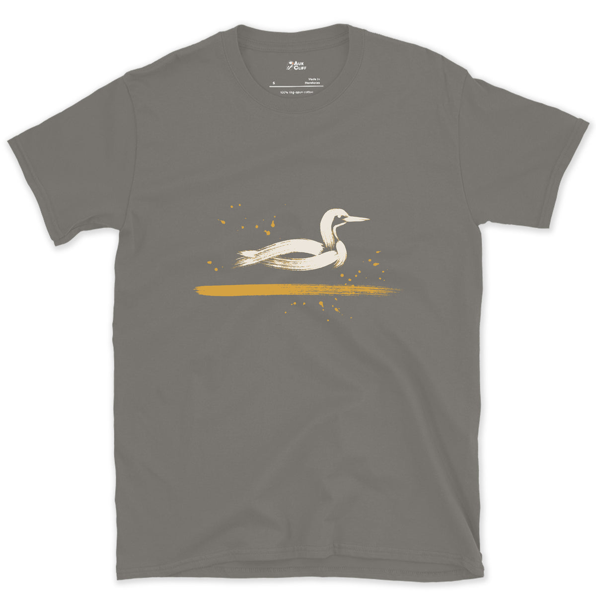 Riding Low, Head Up design on a Charcoal Gildan Softstyle t-shirt