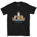 Otter Family Keeps Packs Above the Water design on a Black Gildan Softstyle t-shirt