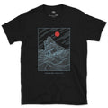 Roaring Forties, Tall Ship in Full Sail design on a Black Gildan Softstyle t-shirt