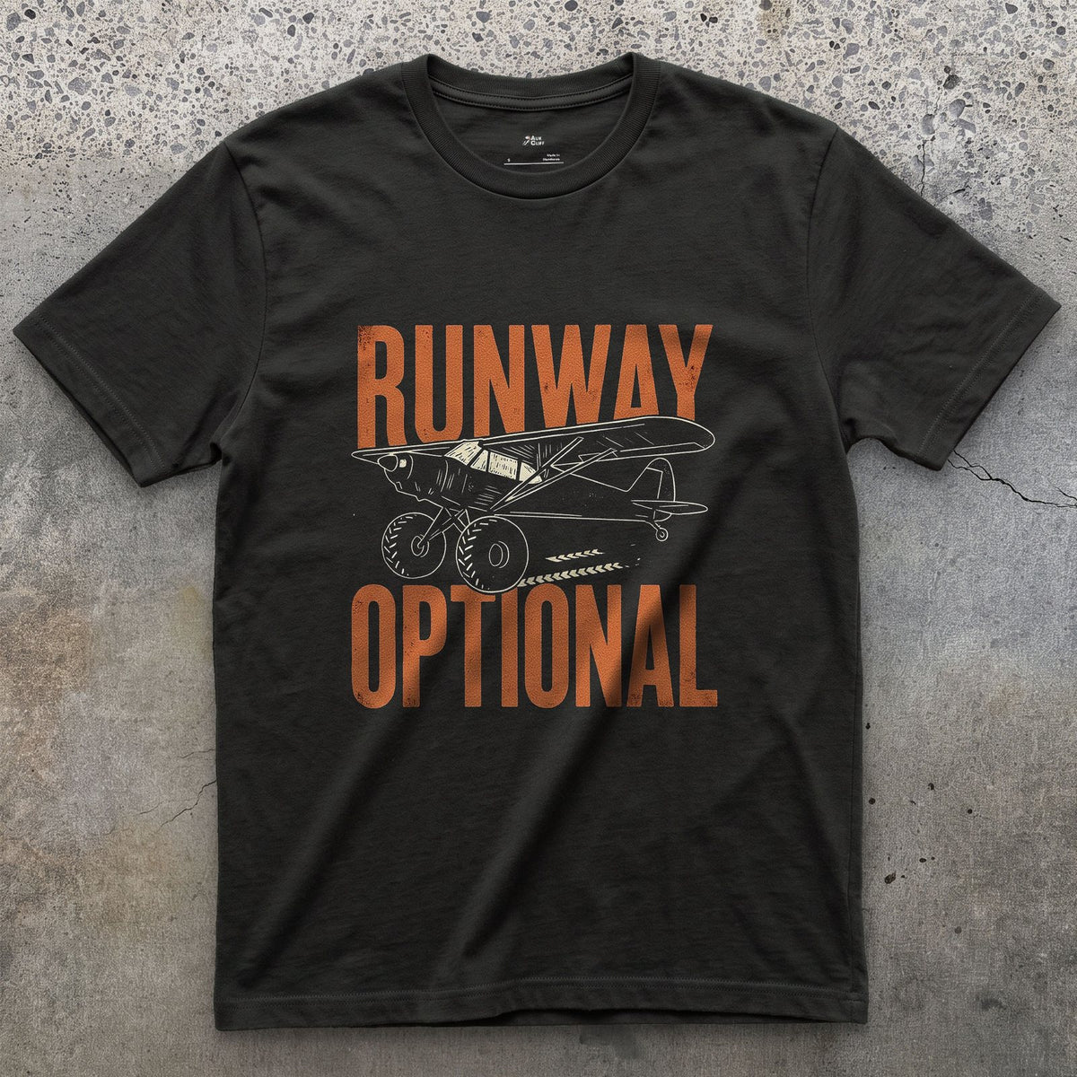 Runway Optional design on a Black Gildan Softstyle t-shirt