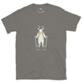 Salt Lick, Mountain Goat Hiker design on a Charcoal Gildan Softstyle t-shirt