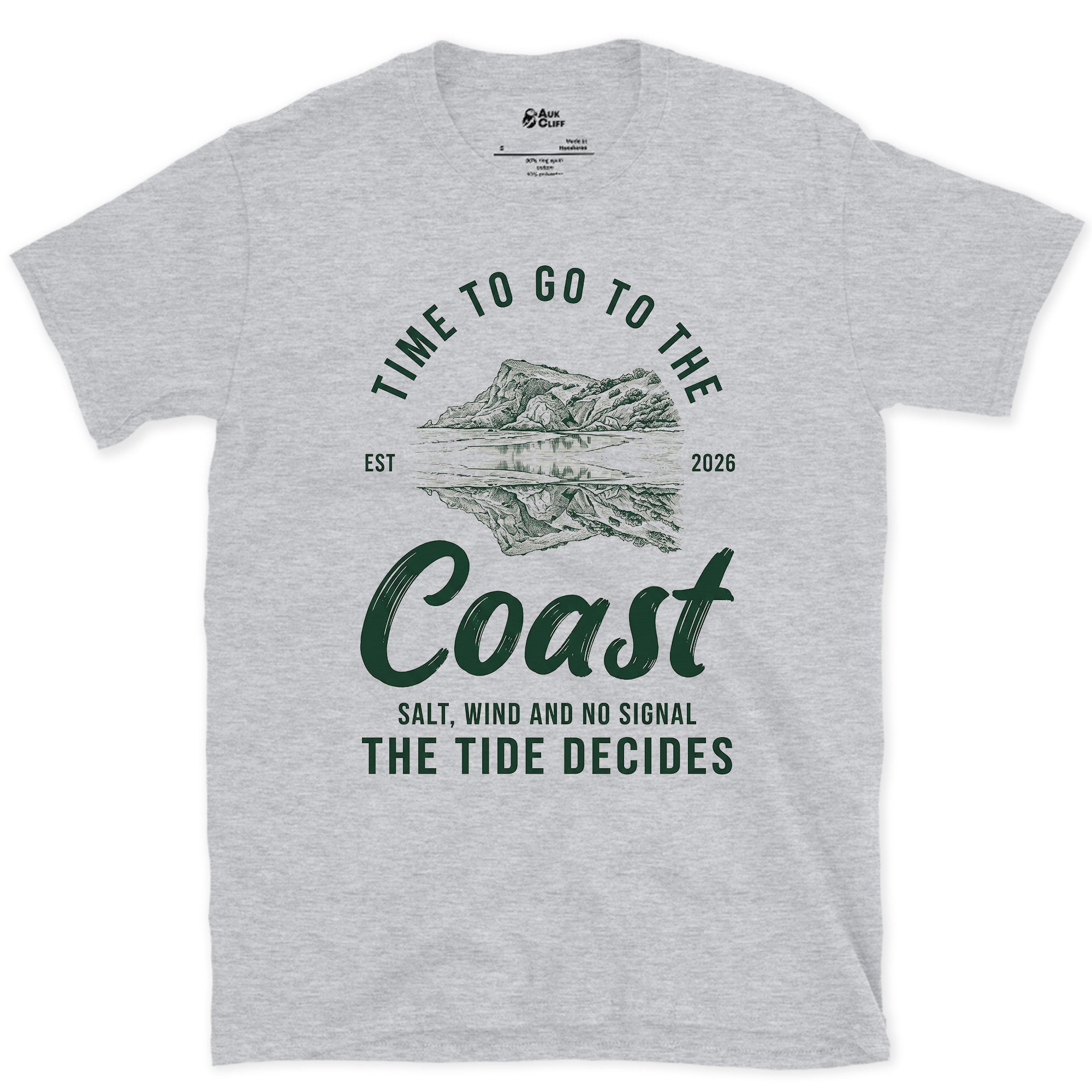 Time to Go to the Coast design on a Sport Grey Gildan Softstyle t-shirt