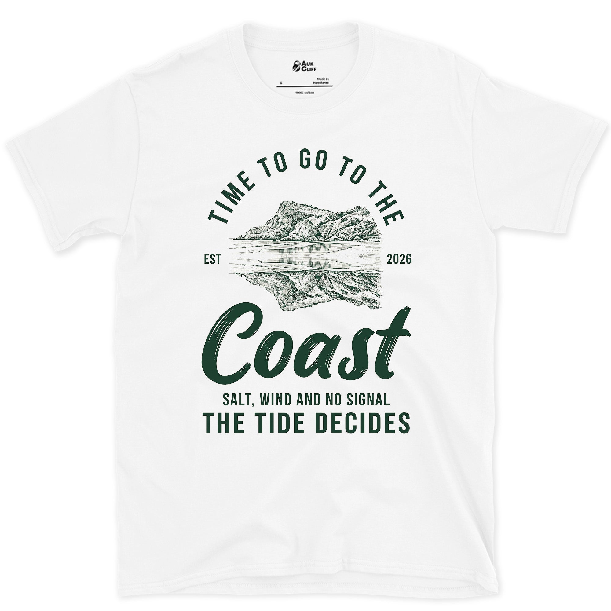 Time to Go to the Coast design on a White Gildan Softstyle t-shirt