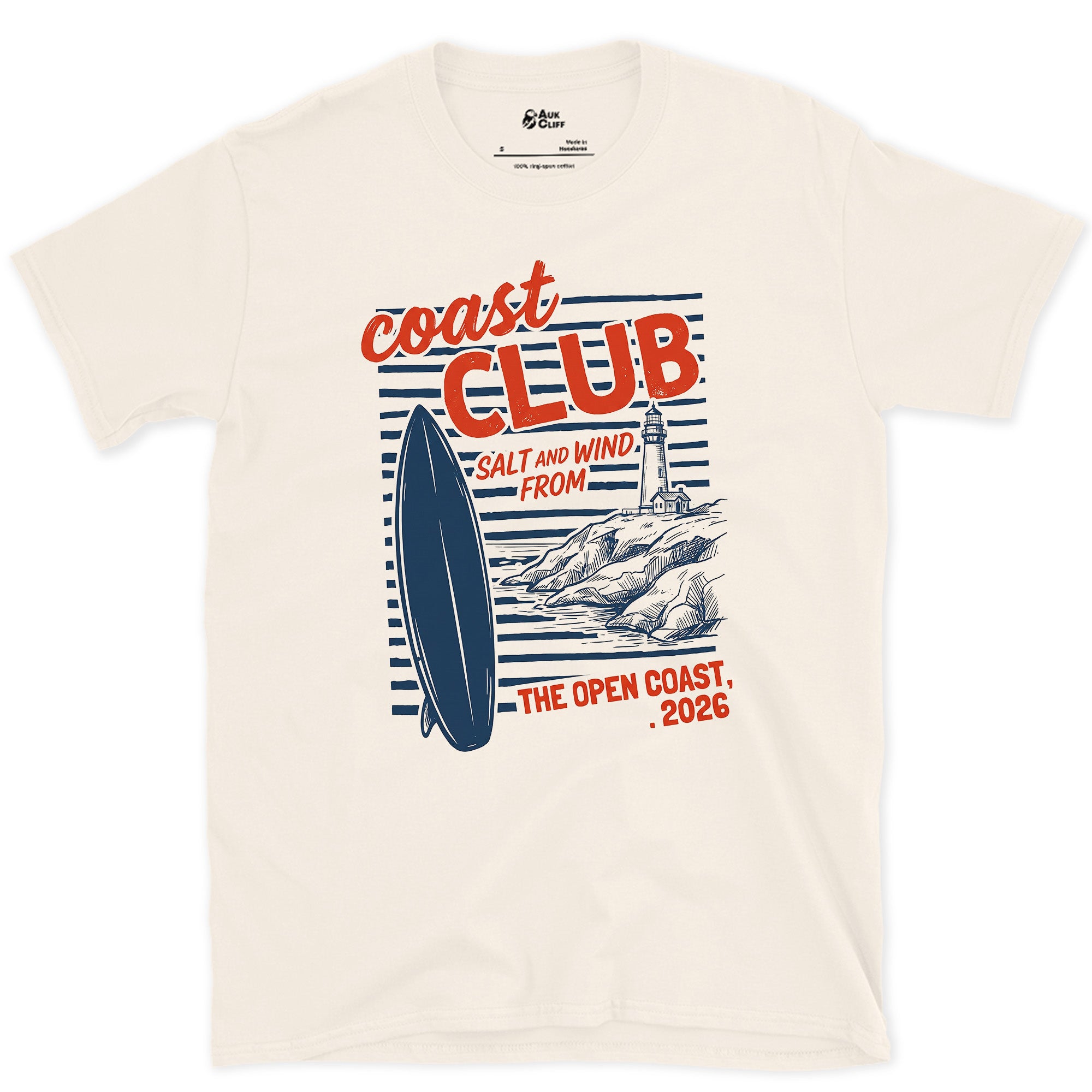 Salt and Wind From the Open Coast design on a Natural Gildan Softstyle t-shirt