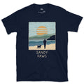 Sandy Paws on the Headland design on a Navy Gildan Softstyle t-shirt