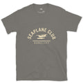 Seaplane Club Float Plane Badge design on a Charcoal Gildan Softstyle t-shirt
