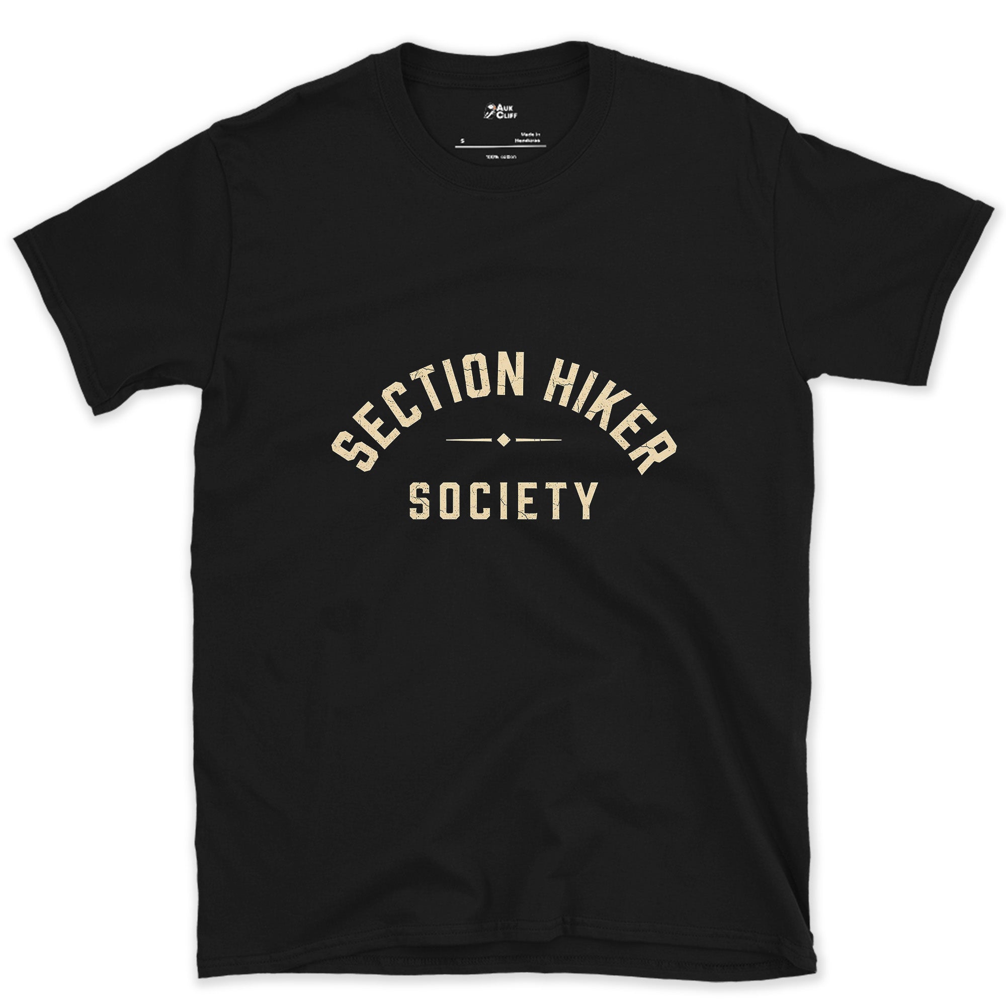 Section Hiker Society, One Trip at a Time design on a Black Gildan Softstyle t-shirt