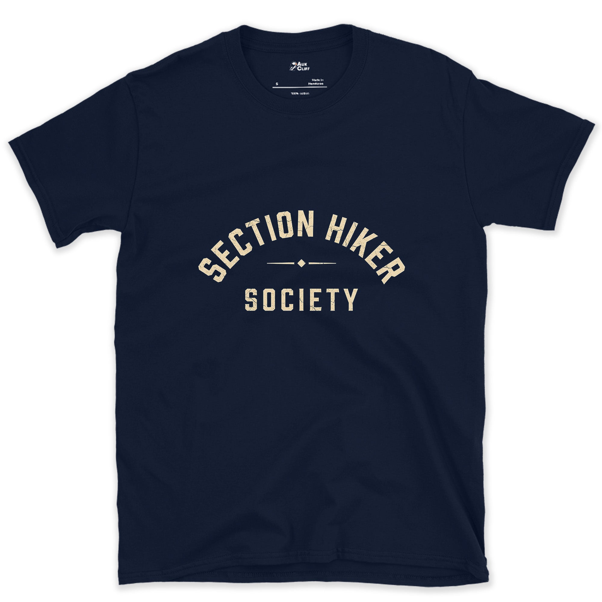Section Hiker Society, One Trip at a Time design on a Navy Gildan Softstyle t-shirt