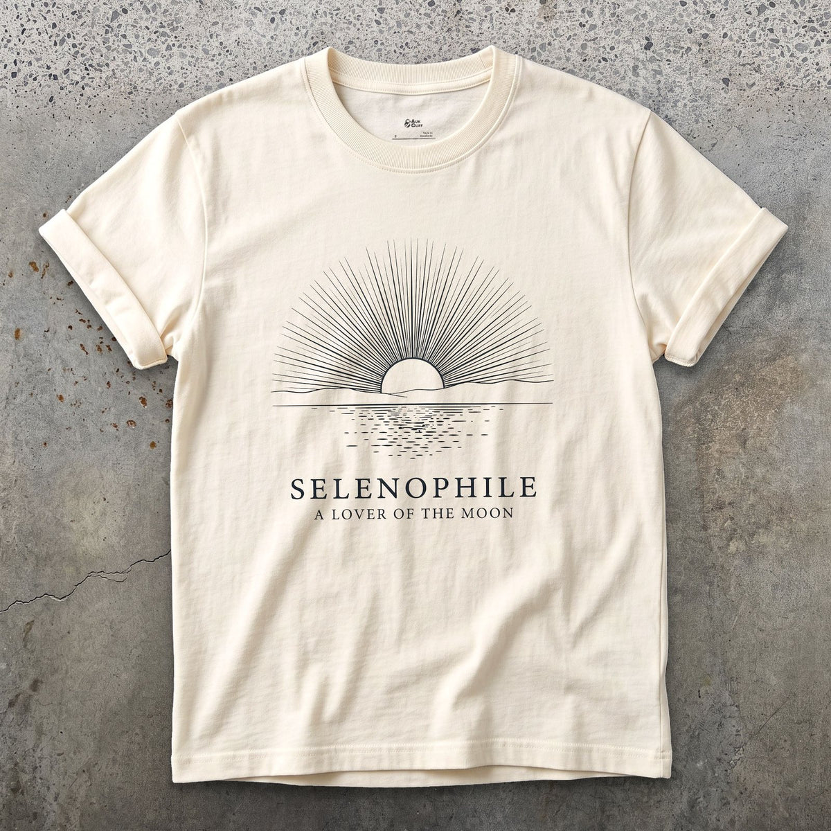 Selenophile, a Lover of the Moon design on a Natural Gildan Softstyle t-shirt