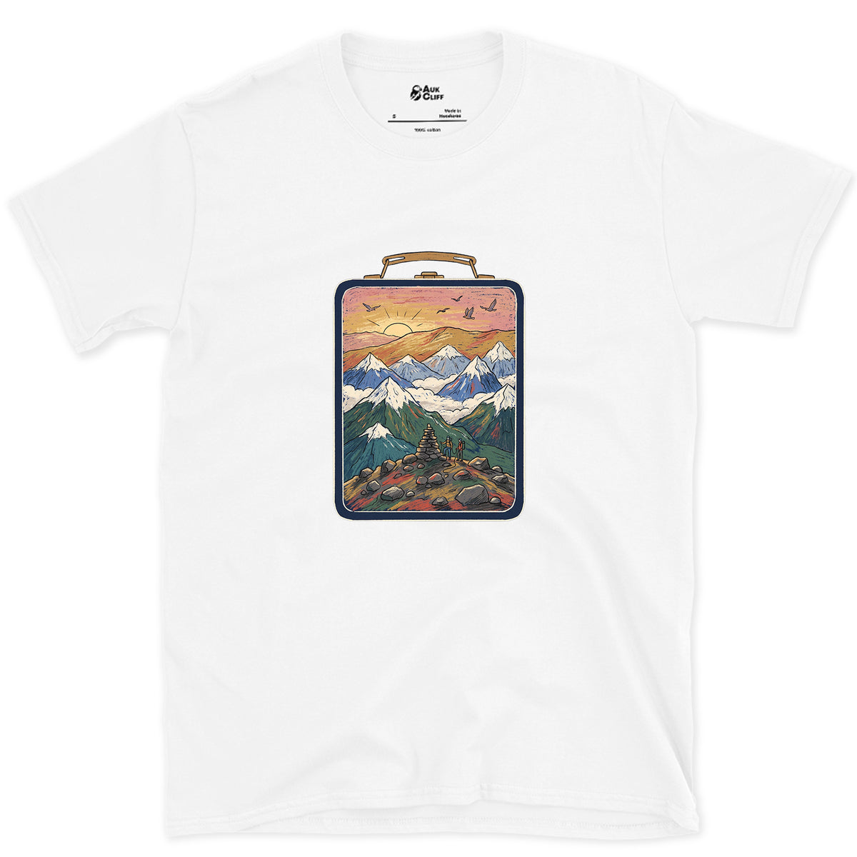 Sign the Summit Register design on a White Gildan Softstyle t-shirt