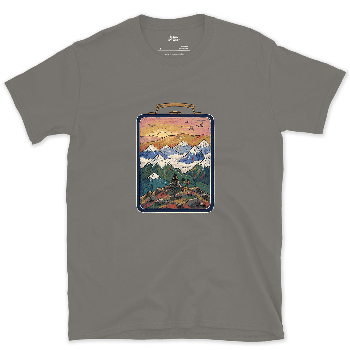 Sign the Summit Register design on a Charcoal Gildan Softstyle t-shirt