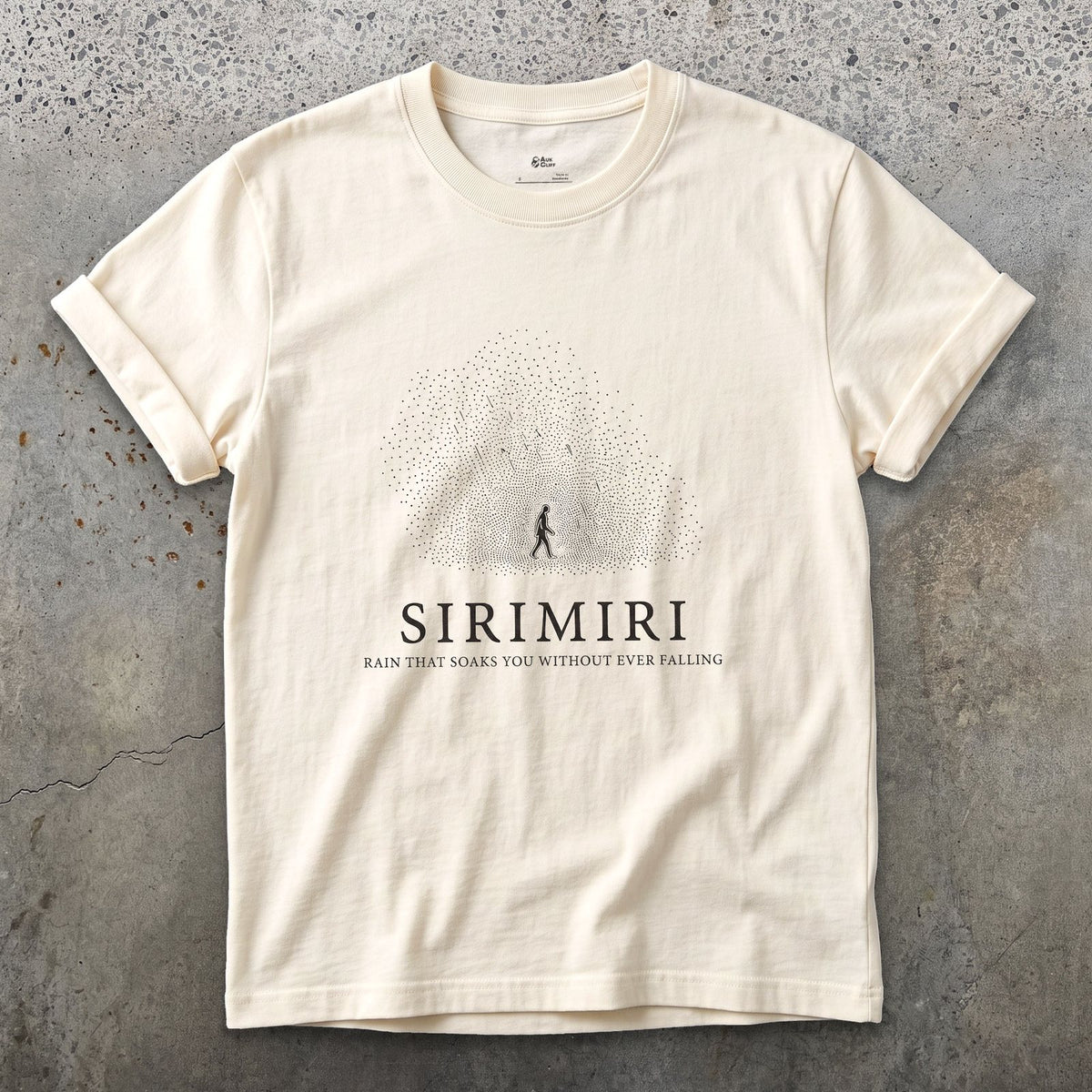 Sirimiri, Rain That Soaks You Without Ever Falling design on a Natural Gildan Softstyle t-shirt
