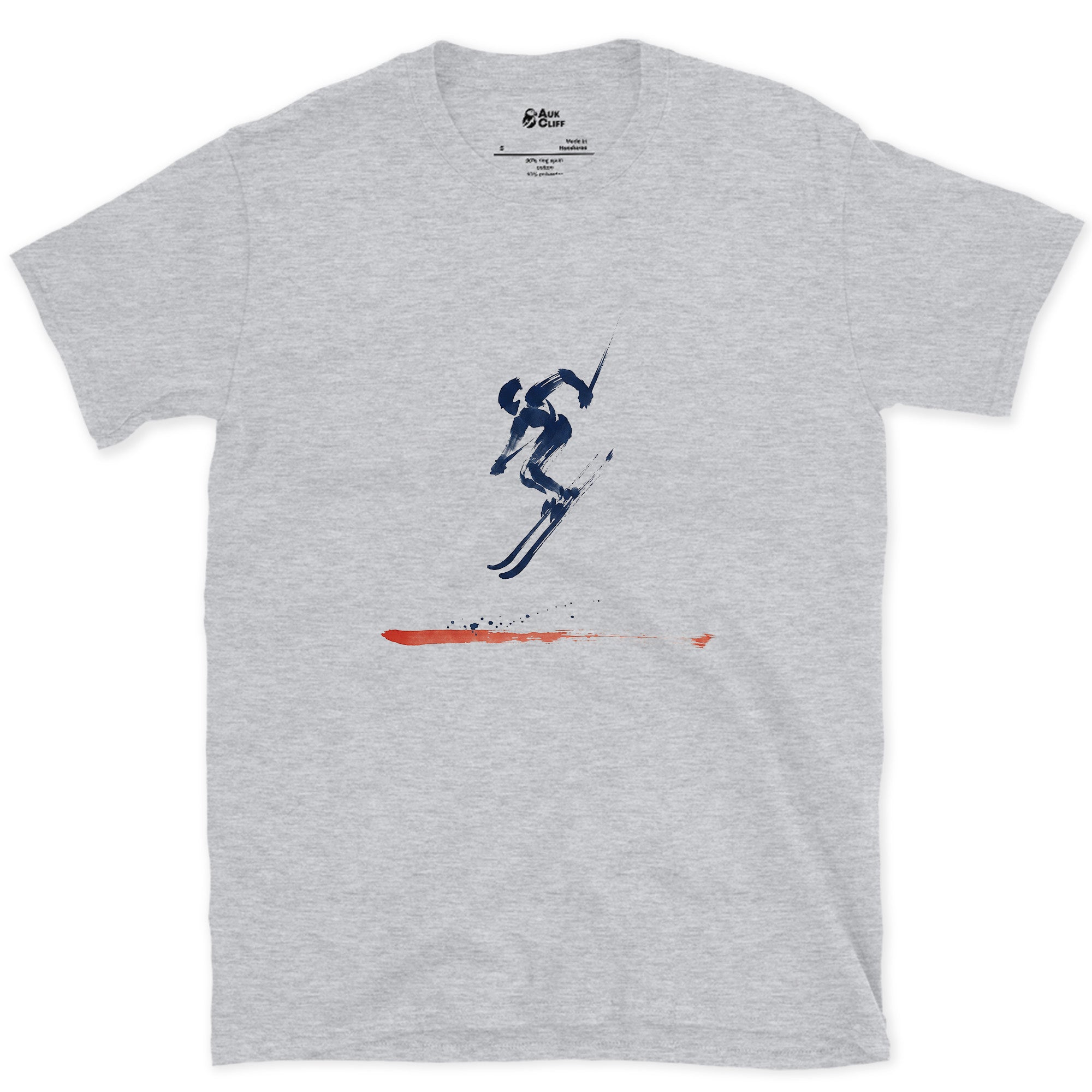 Boots Tucked at the Top of the Jump design on a Sport Grey Gildan Softstyle t-shirt