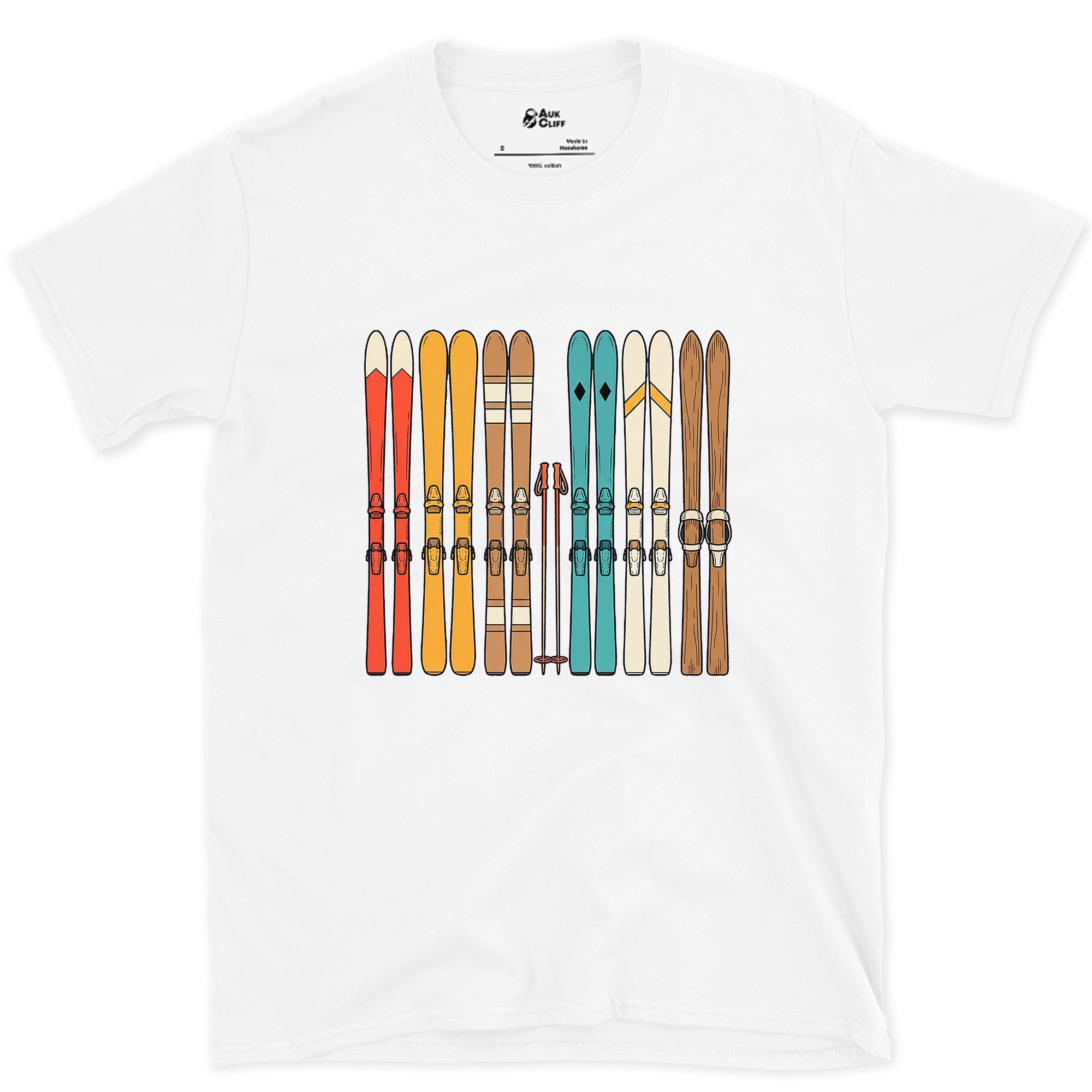 The Lineup at the Base of the Lift design on a White Gildan Softstyle t-shirt