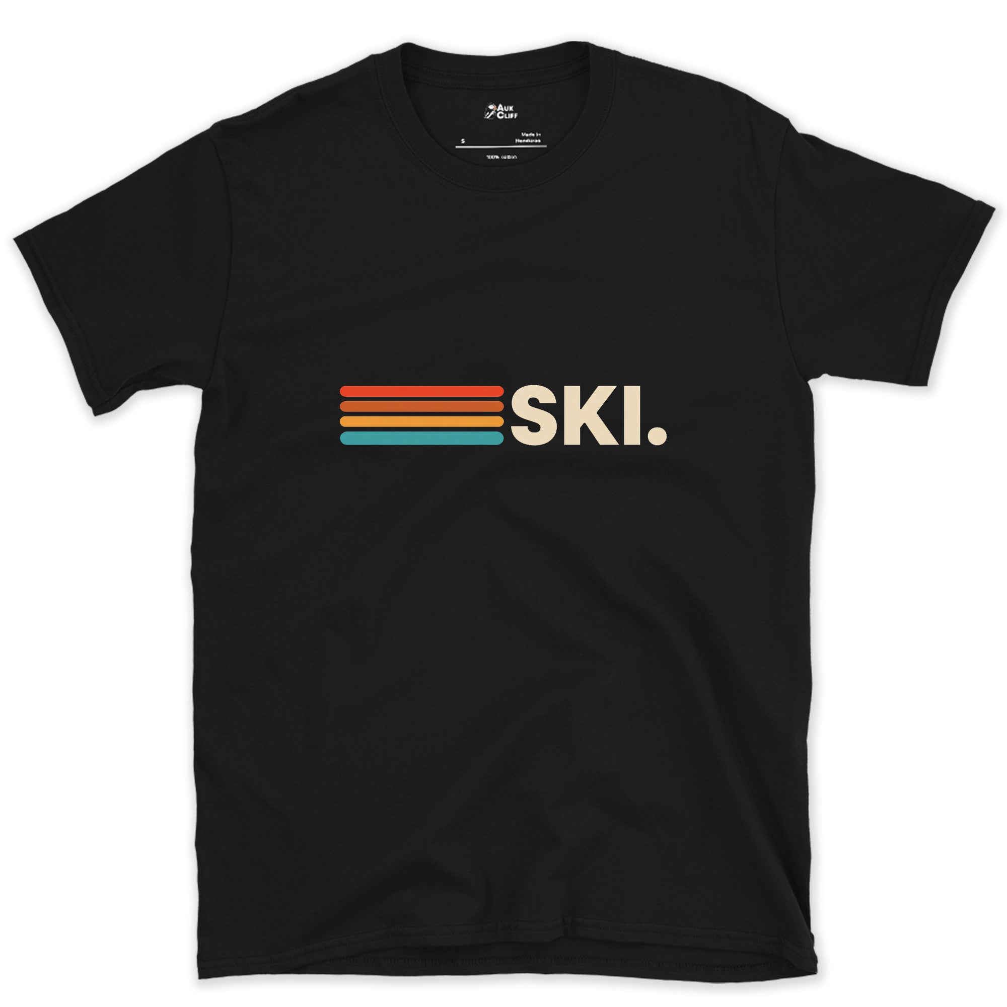 Already Decided, Ski Full Stop design on a Black Gildan Softstyle t-shirt