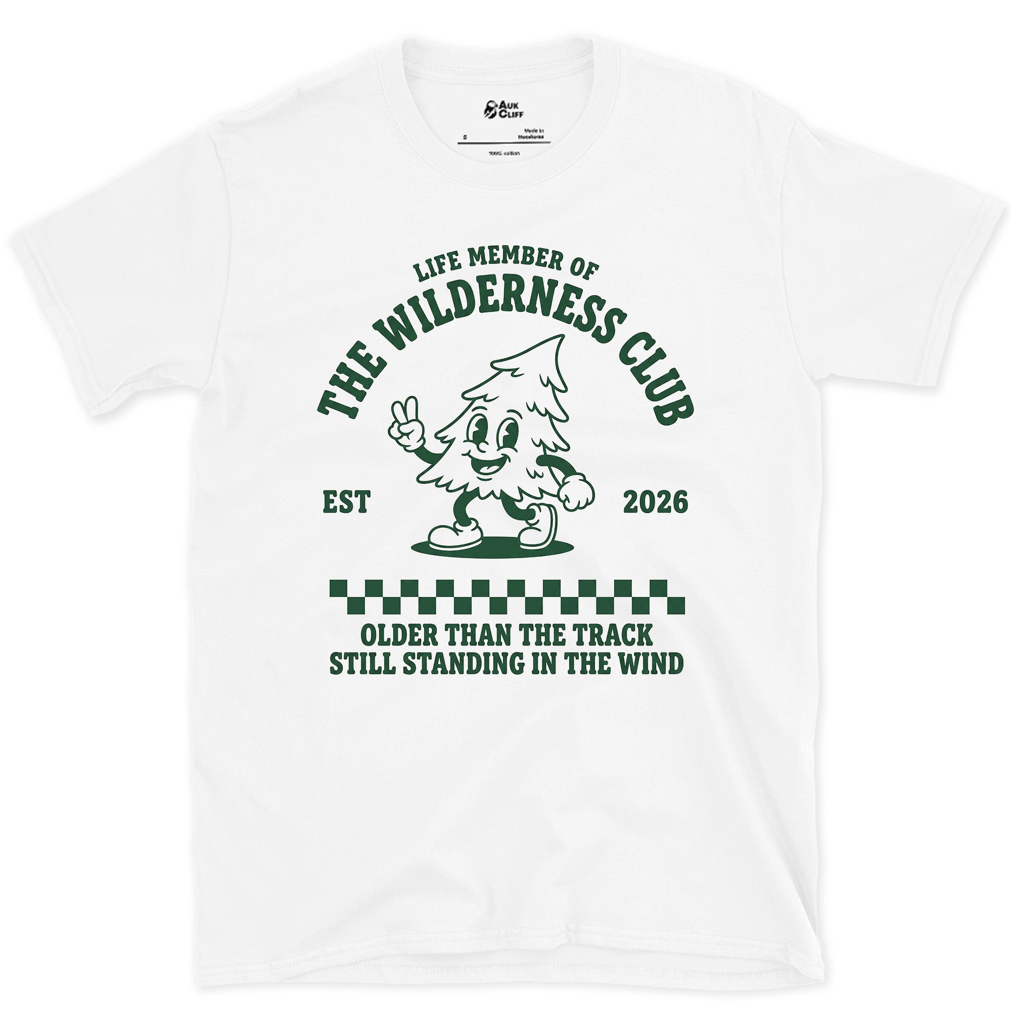 Life Member of the Wilderness Club, Older Than the Track design on a White Gildan Softstyle t-shirt