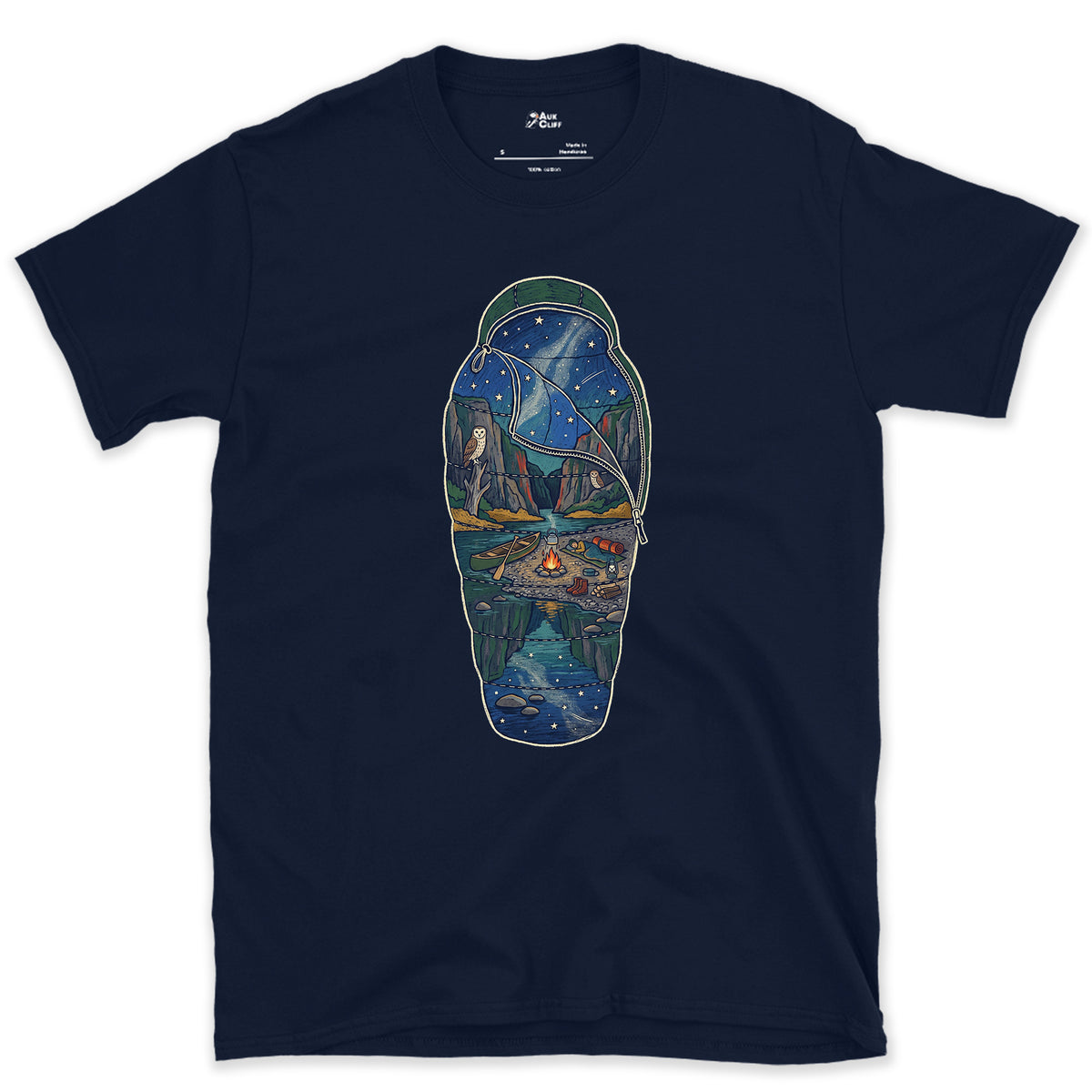Sleeping Out Under the Stars design on a Navy Gildan Softstyle t-shirt