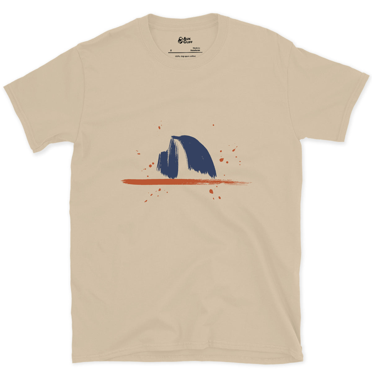 Sliced Clean in Half, Half Dome design on a Sand Gildan Softstyle t-shirt