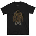 The Smoke Always Finds the Pretty One design on a Black Gildan Softstyle t-shirt