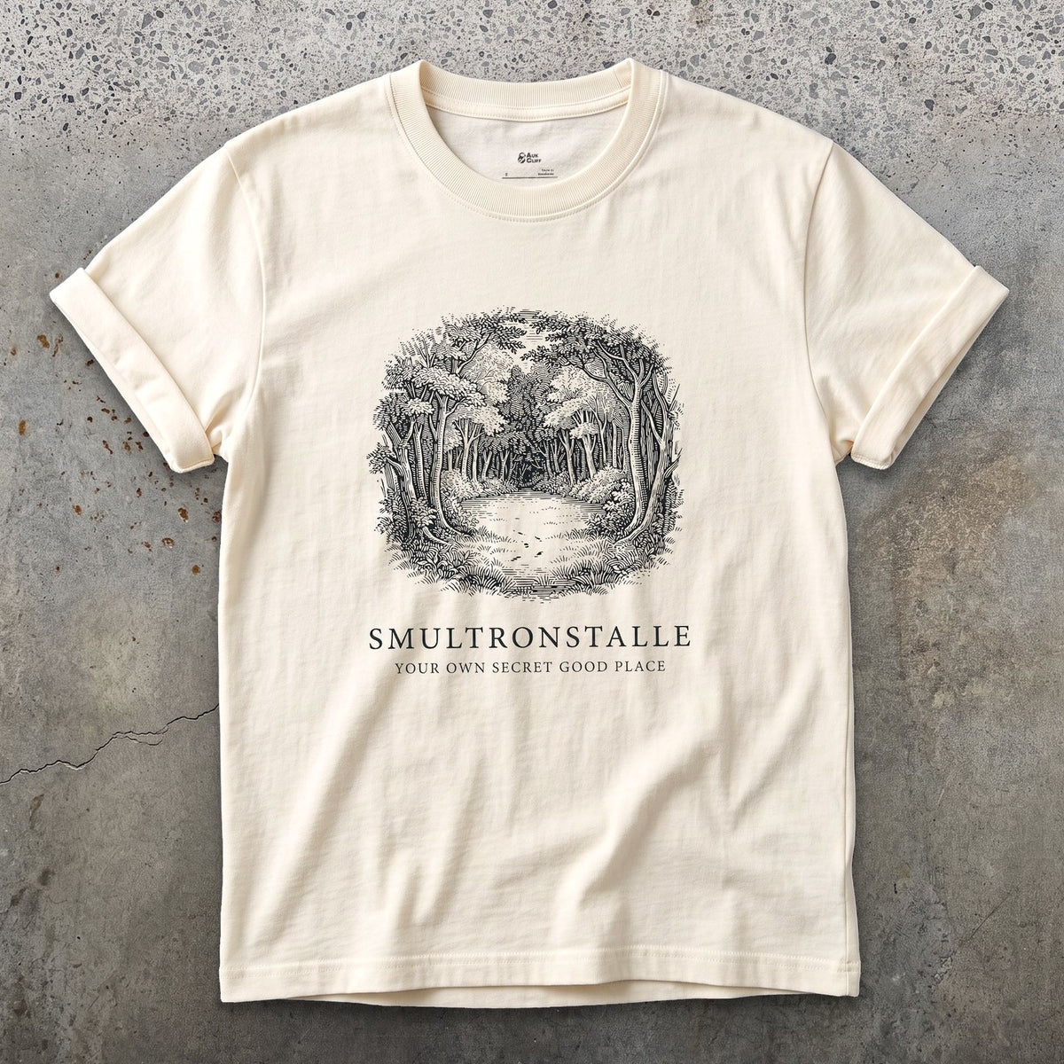 Smultronstalle, Your Own Secret Good Place design on a Natural Gildan Softstyle t-shirt