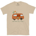 Some People Call It Small, Solo, Dog and Camper design on a Sand Gildan Softstyle t-shirt