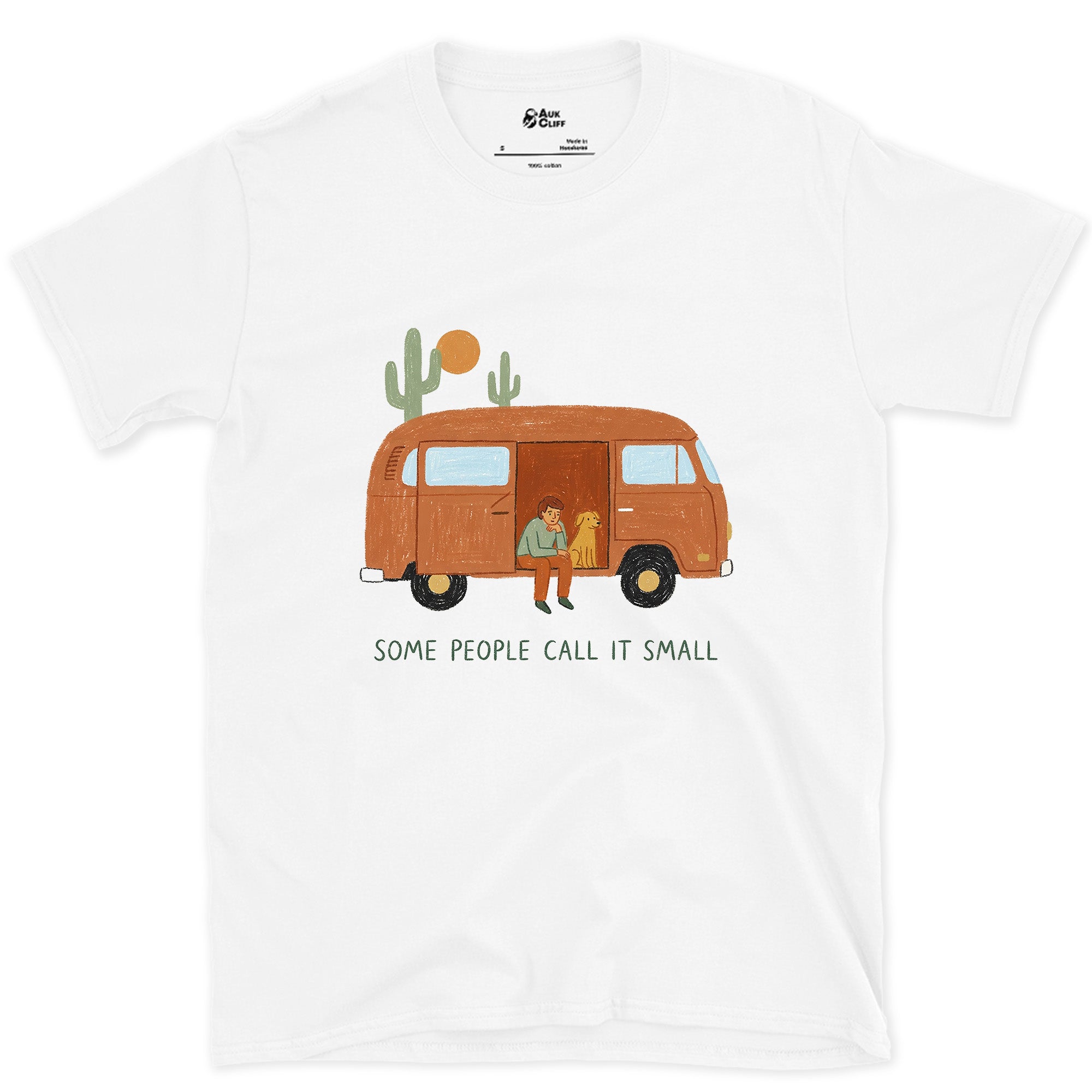 Some People Call It Small, Solo, Dog and Camper design on a White Gildan Softstyle t-shirt