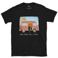 Some People Call It Small, Two, Dog and Camper design on a Black Gildan Softstyle t-shirt