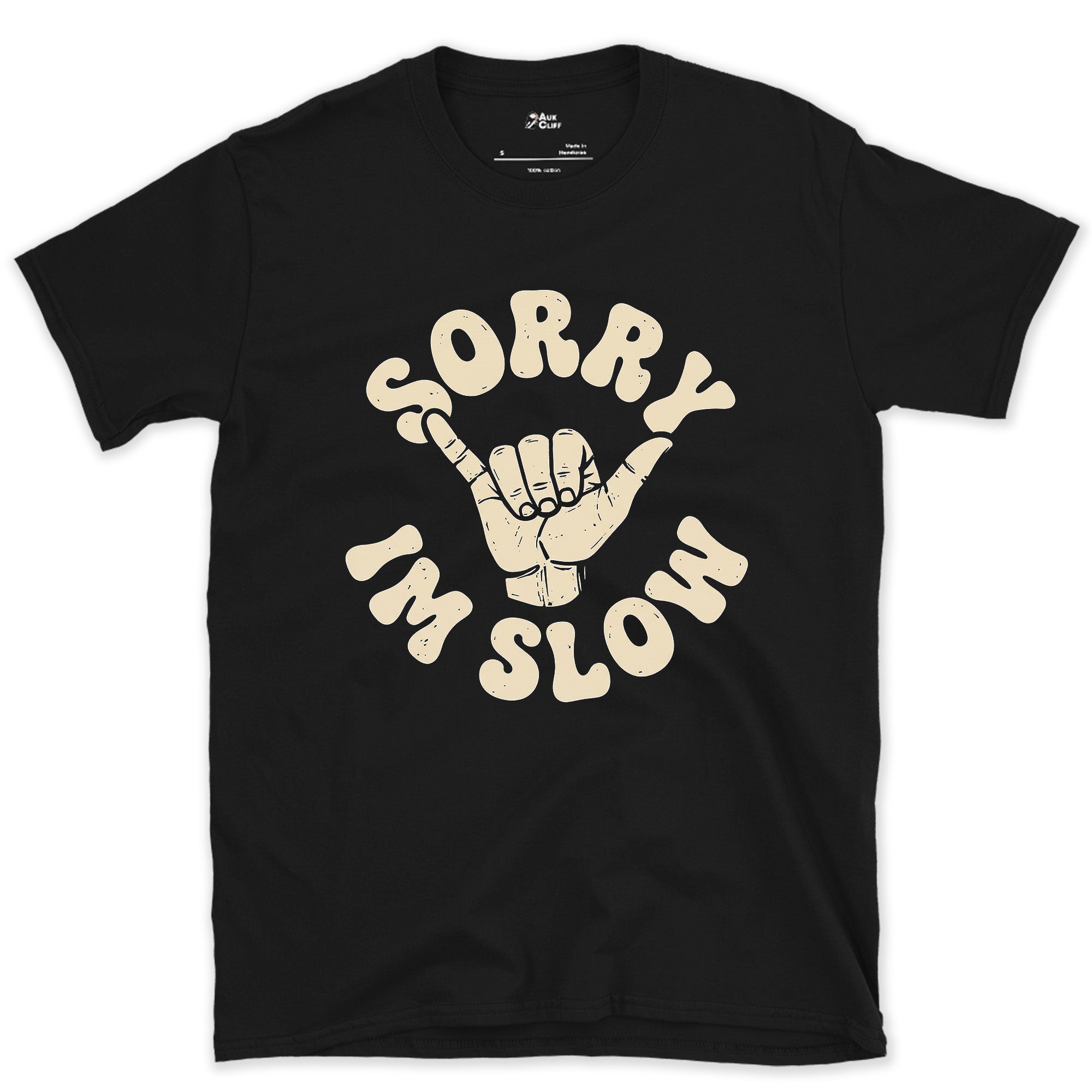 Trail Riders, Sorry I'm Slow design on a Black Gildan Softstyle t-shirt