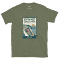 All 630 Miles of the South West Coast Path design on a Military Green Gildan Softstyle t-shirt