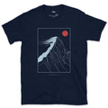 Spindrift Off the Cornice design on a Navy Gildan Softstyle t-shirt